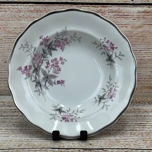Favolina Karolina‎ Jarolina Poland 3879 Soup Bowl Silver Scalloped Floral 7